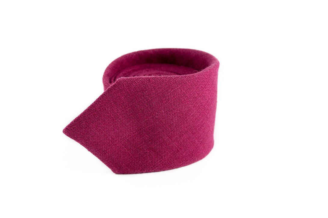 Cyclamen color linen pocket square or handkerchief for men available with matching Deep pink bow tie or necktie