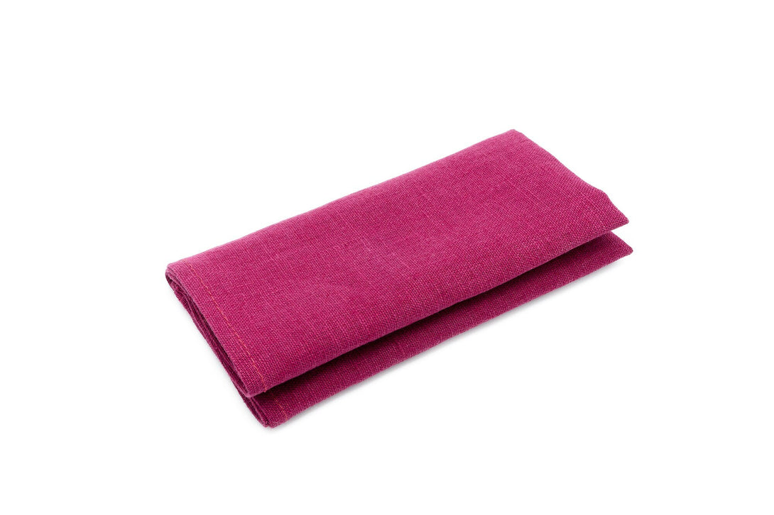 Cyclamen color linen pocket square or handkerchief for men available with matching Deep pink bow tie or necktie