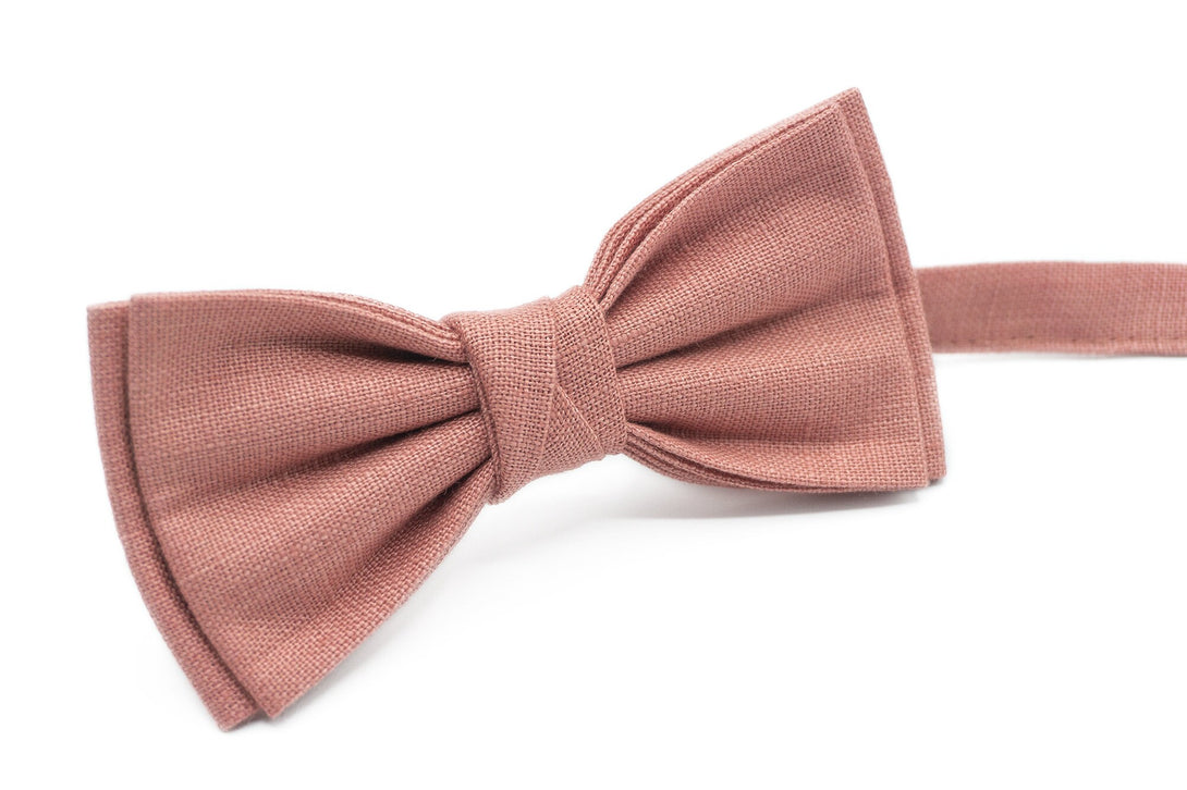 Dark Dusty Rose men's pre-tied bow ties for weddings / Dark Rose neckties for men available for matching pocket square