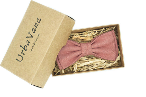 Dark Dusty Rose men's pre-tied bow ties for weddings / Dark Rose neckties for men available for matching pocket square