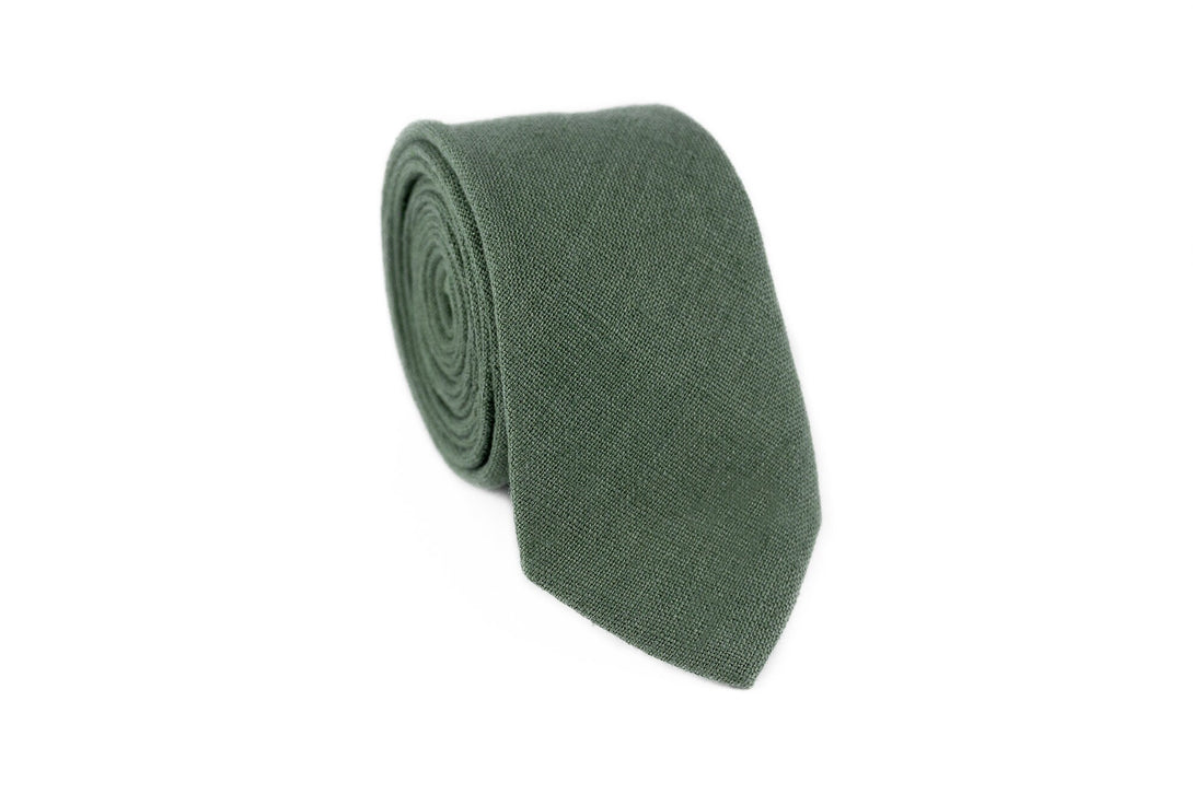 Dark Dusty Sage green color linen pocket square