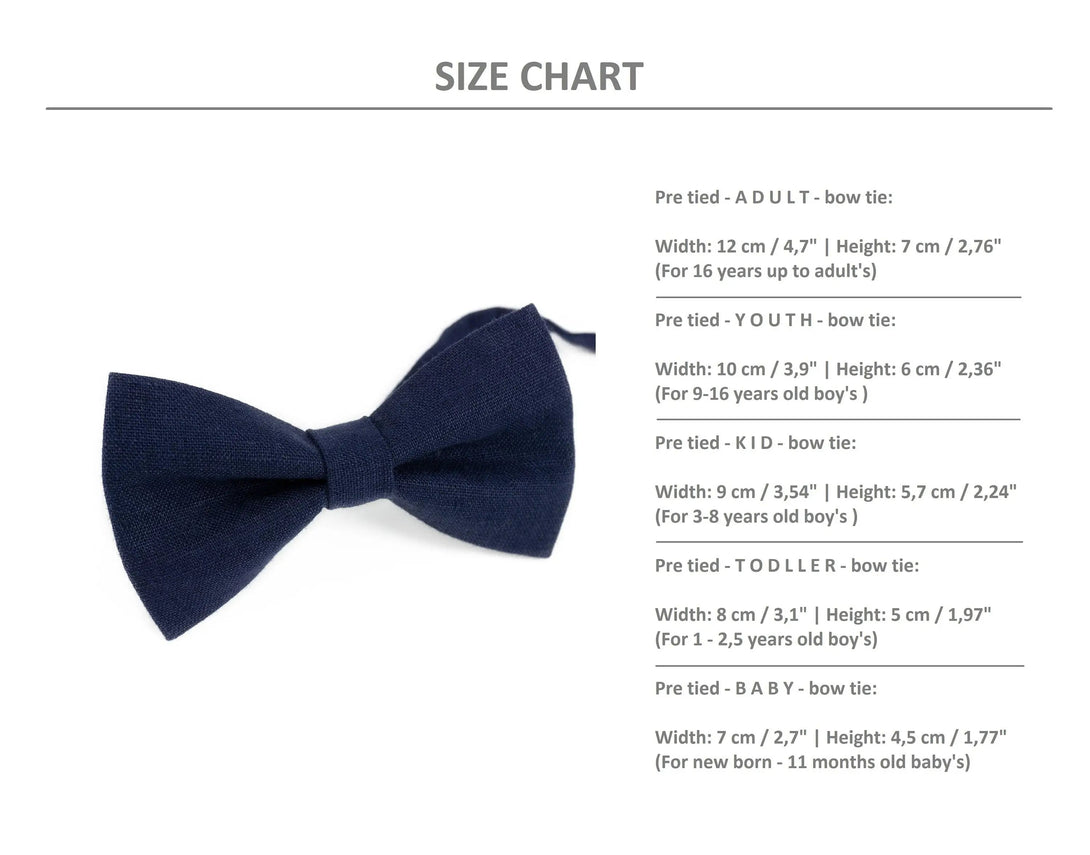 Olive green pre-tied linen groomsmen bow ties / Unique anniversary gift for husband or boyfriend