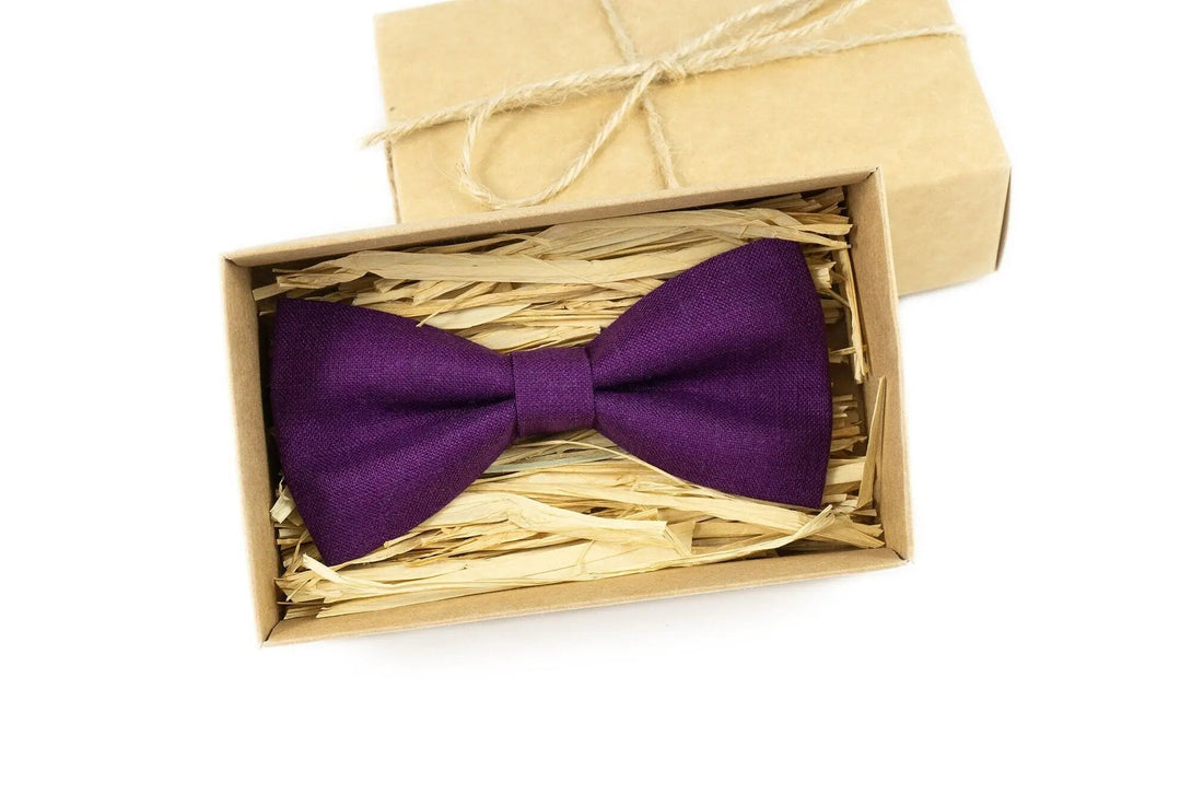 Purple color pre-tied groomsmen ties for weddings / Skinny slim standard necktie for man