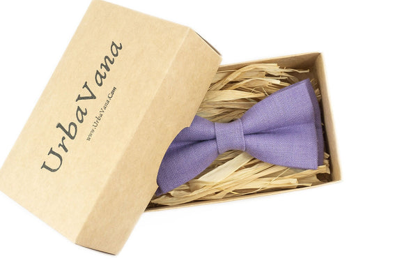 Lavender color wedding bow tie for groomsmen gift from bride