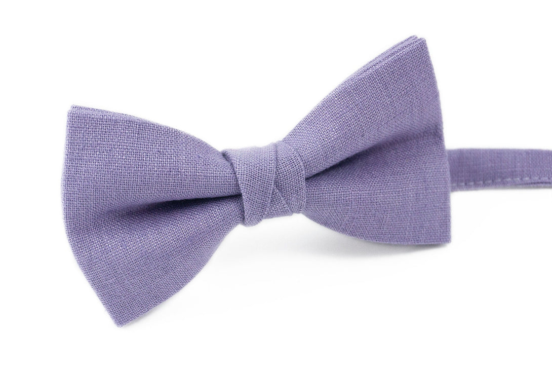 Lavender color linen groomsmen bow tie for weddings