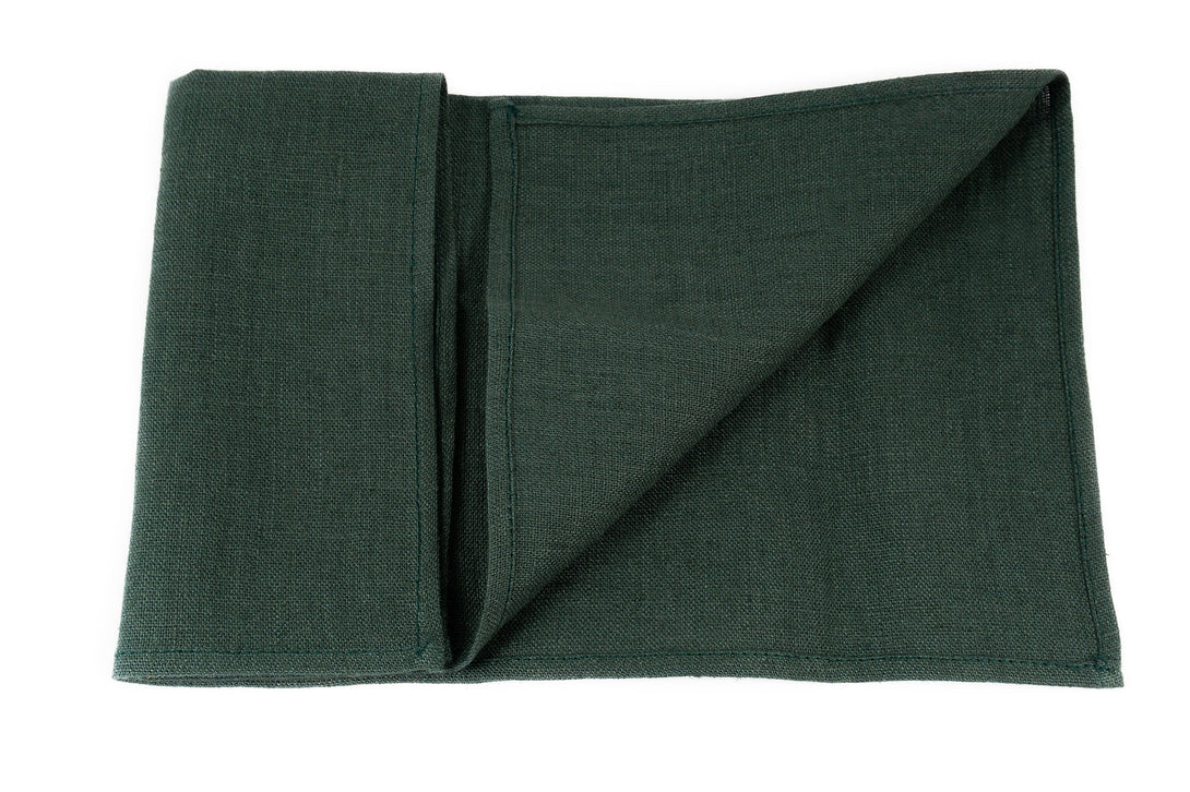 Smoke pine color linen pocket square or handkerchief for men