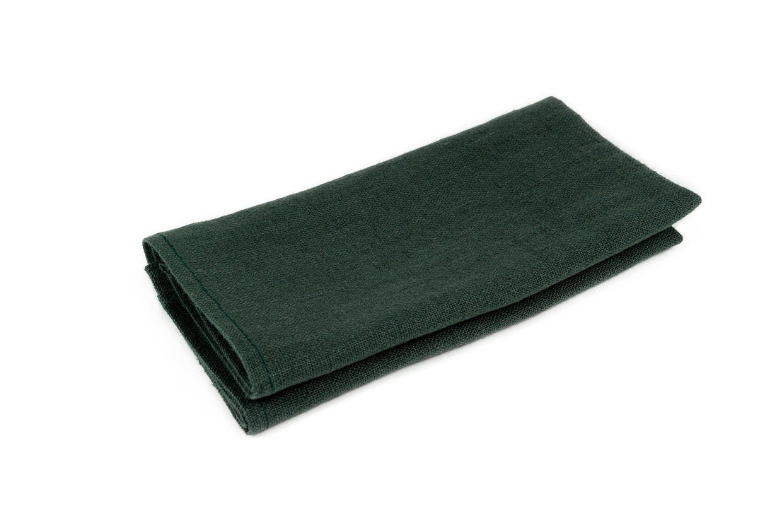 Smoke pine color linen pocket square or handkerchief for men