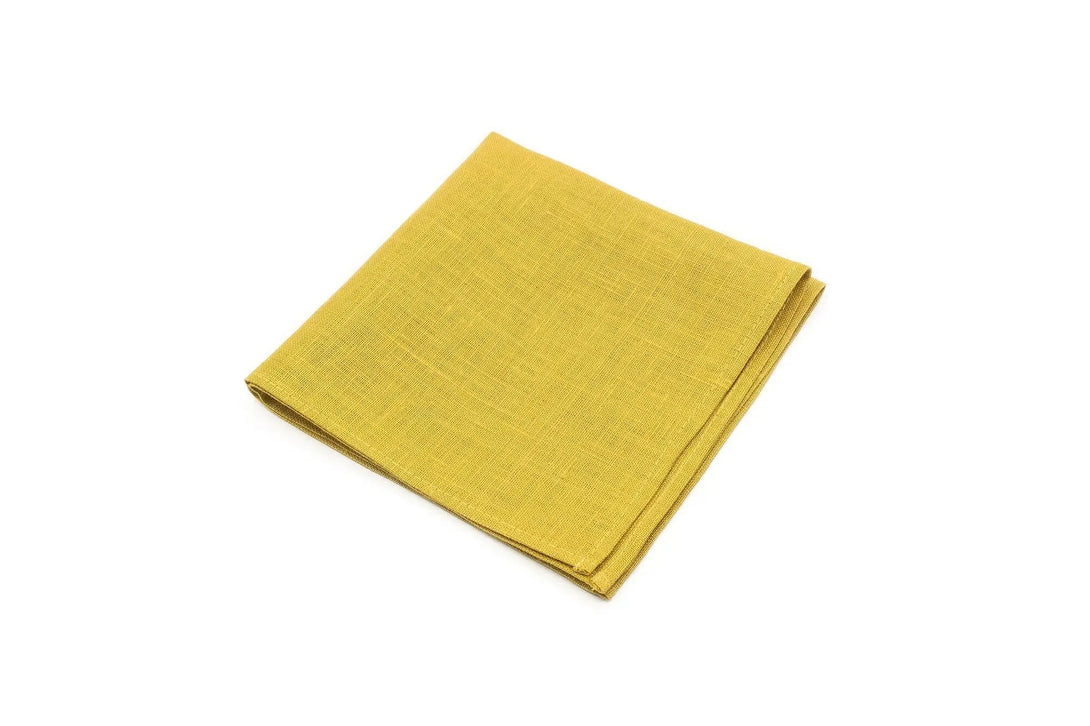 Yellow Mustard linen ties for men and kids / Linen wedding necktie for groomsmen and groom