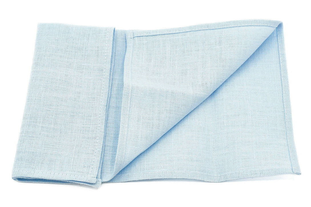 Ice blue color pocket square or handkerchief for men available with matching bow tie or necktie for man