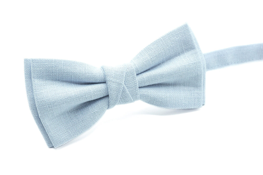 Light blue men's bow ties for wedding or unique gift for men / Ice blue bow ties for men available with matching pocket square