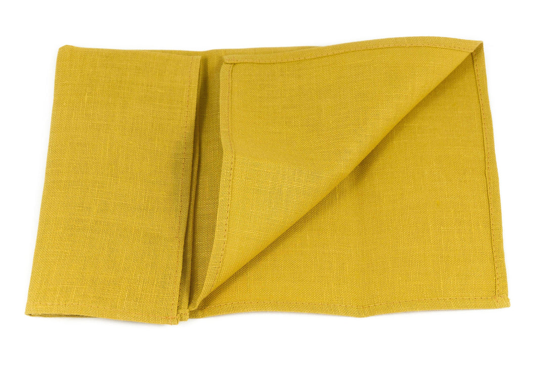 Yellow mustard linen necktie