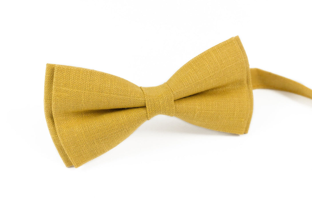 Yellow mustard classic wedding bow ties for groomsmen