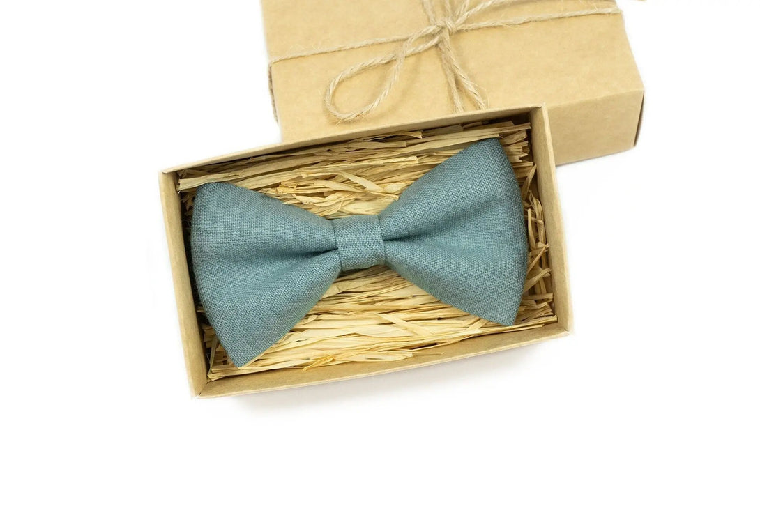 Mint Gray color wedding bow tie for groomsmen proposal gift / Daddy and son bow ties for fathers day gift