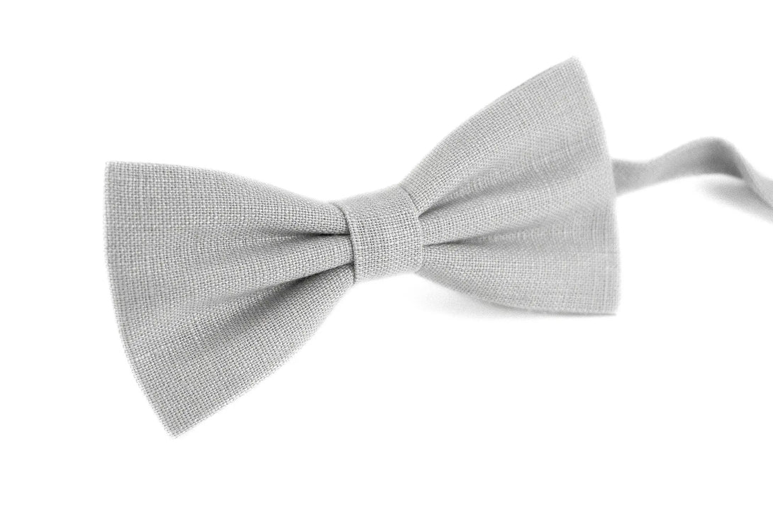 Light Gray linen butterfly bow ties for men and baby boys / Wedding bow ties and neckties for groomsman