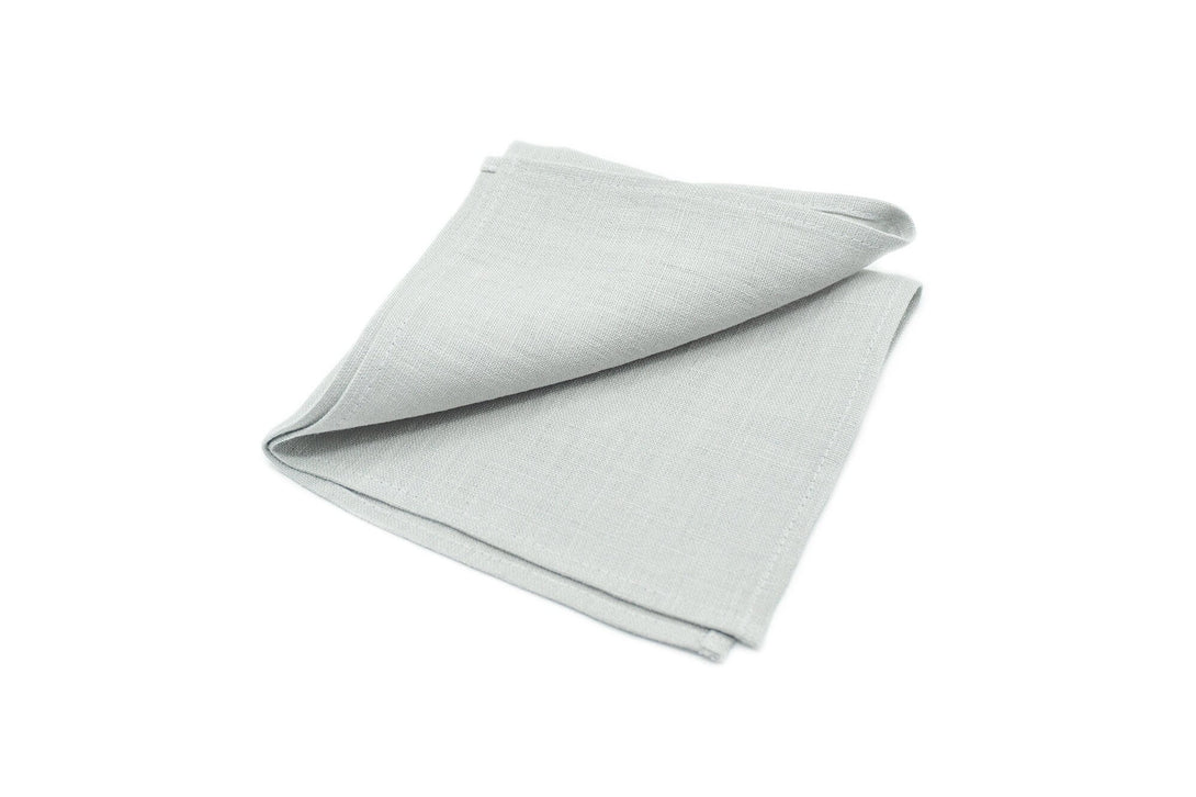 Dusty Grey color linen pocket square / handkerchief available with groomsmen necktie / Stylish wedding gift for men