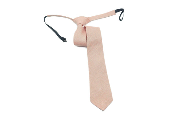 Dusty Pink Pre - Tied groomsmen and groom wedding necktie available with matching pocket square / Pre - Tied Boy's Dusty Pink necktie