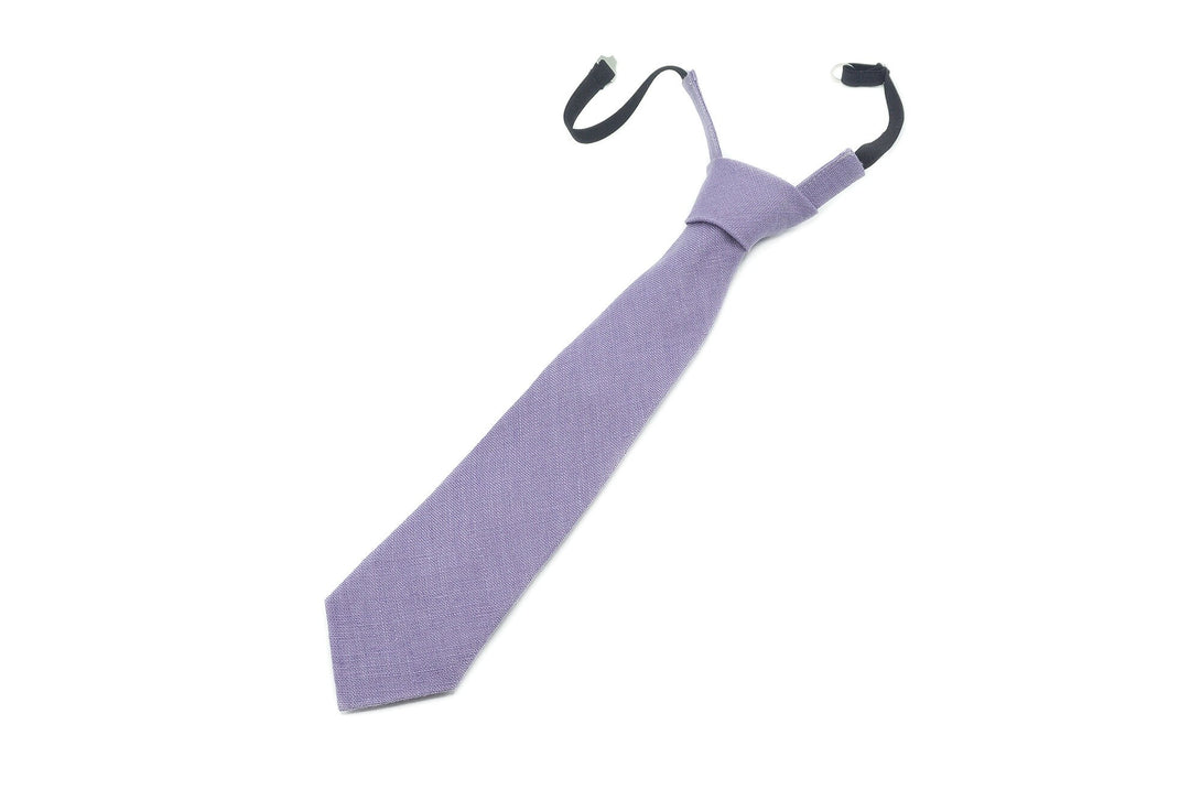 Lavender color Pre - Tied groomsmen necktie for wedding available with matching pocket square / Pre - Tied Boy's Lavender necktie