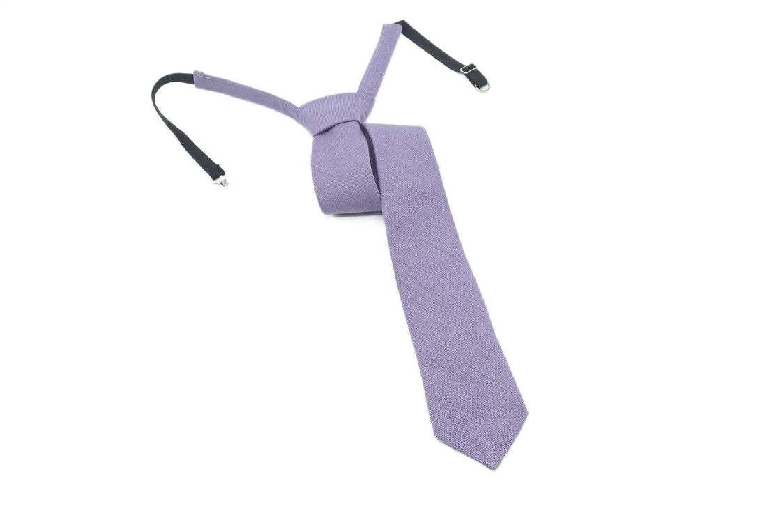 Lavender color Pre - Tied groomsmen necktie for wedding available with matching pocket square / Pre - Tied Boy's Lavender necktie