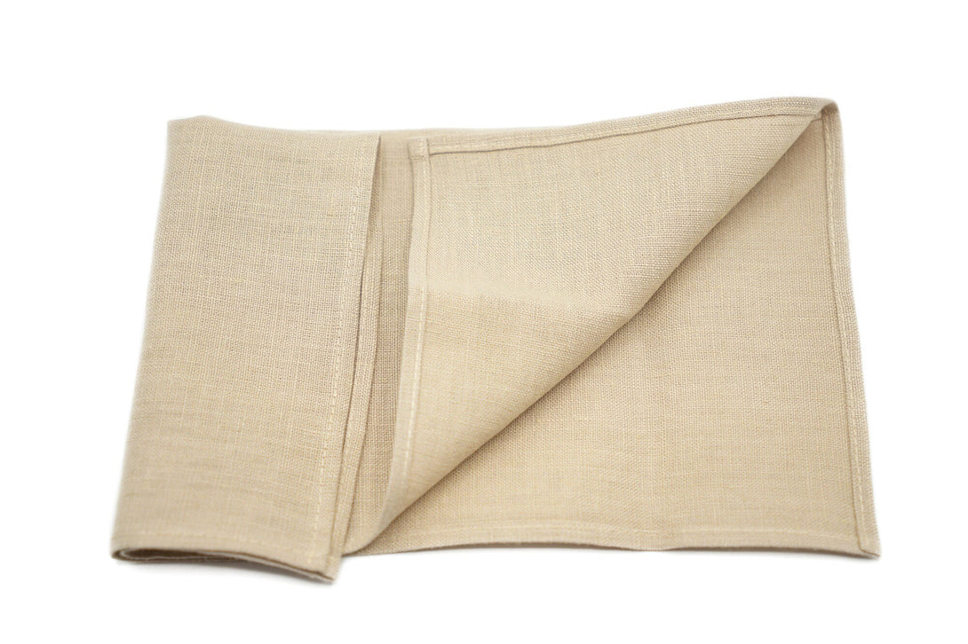 Beige color linen handkerchief