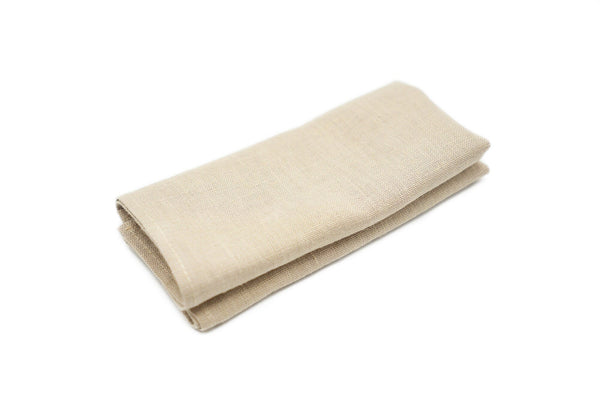 Beige color linen pocket square or handkerchief for men
