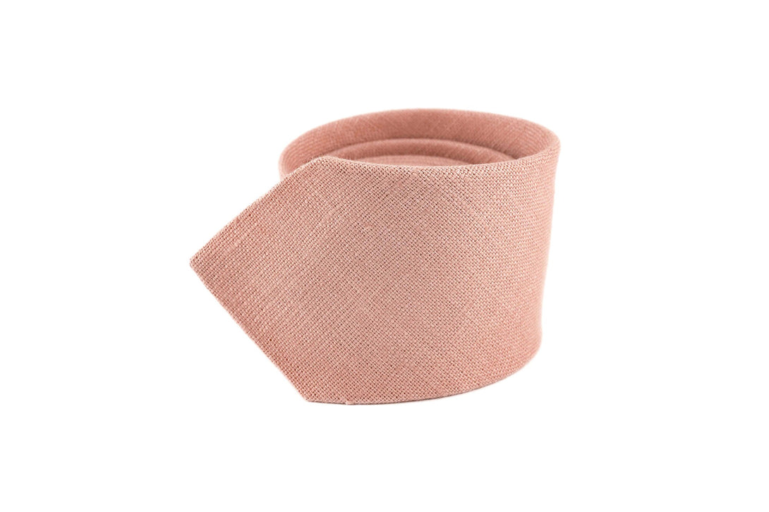 Pink color linen mens pre tied bow ties for weddings - wedding bow ties