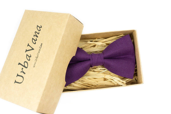 Purple mens pre-tied bow ties for men