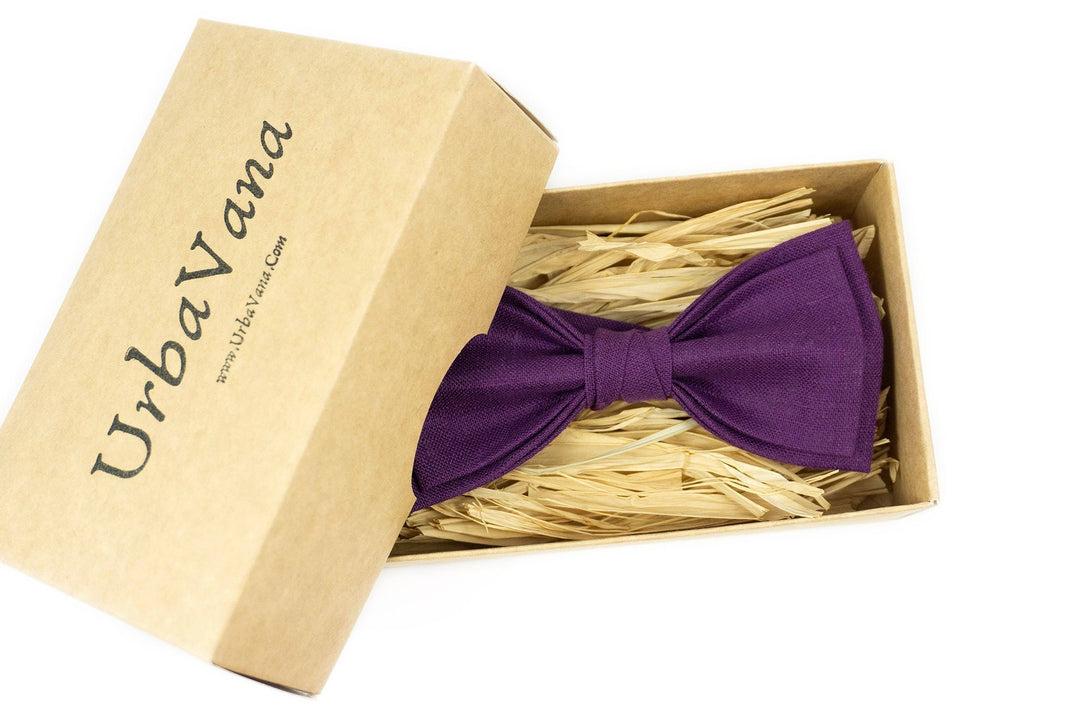 Purple wedding bow ties for groomsmen gift