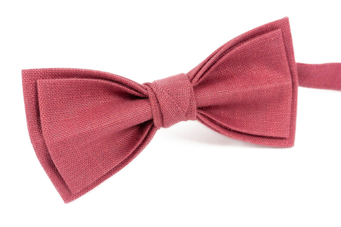 Dark Rose color pre-tied wedding bow tie for groomsmen proposal gift - Chianti rose baby boys and toddler bow tie