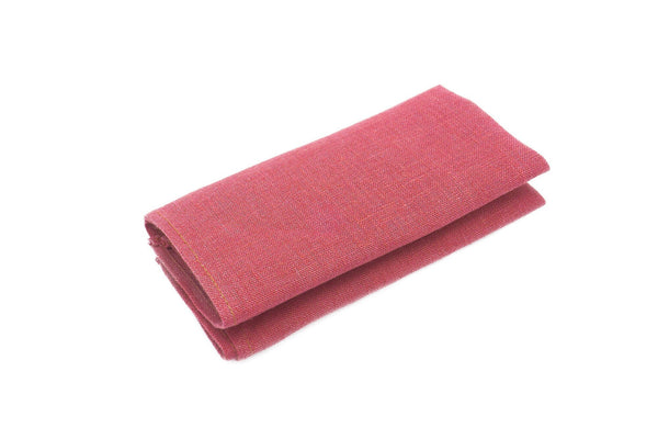 Dusty dark rose color linen pocket square or handkerchief for men available with matching bow tie or skinny necktie