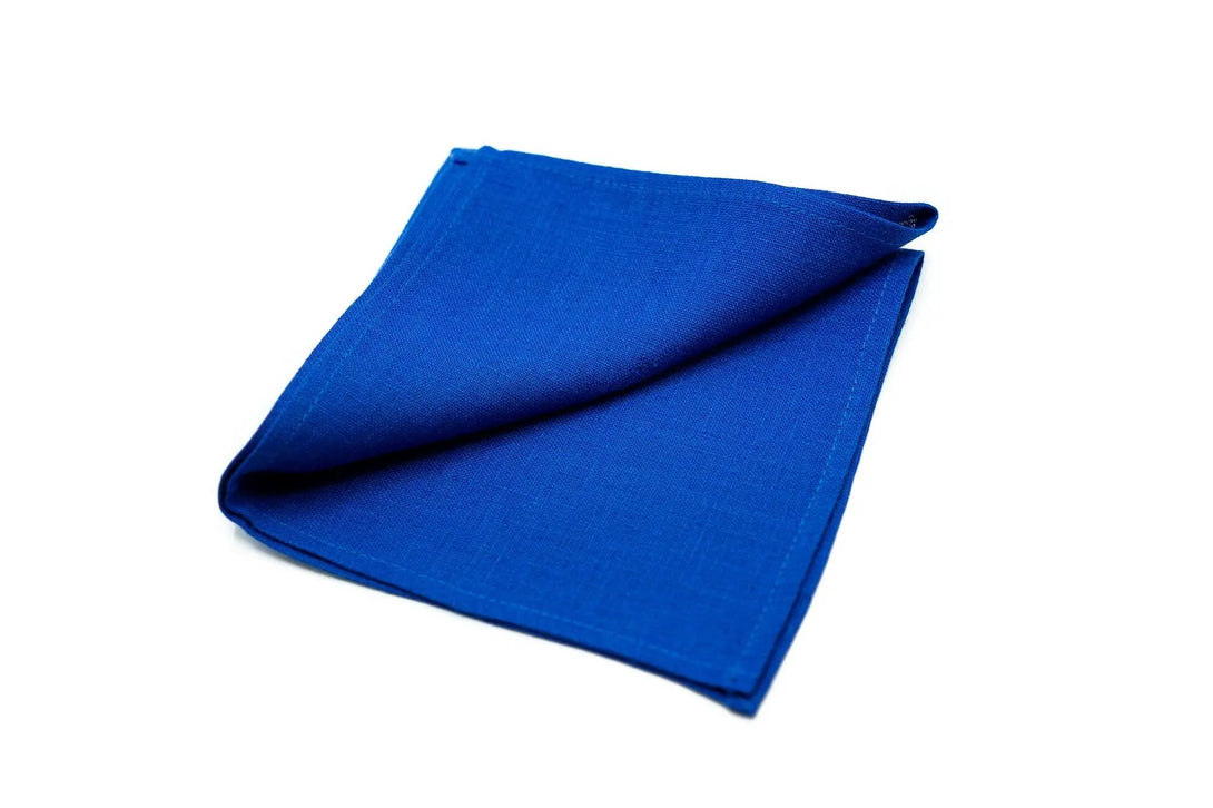 Royal Blue color linen wedding necktie for groomsmen / Unique anniversary gift for husband or father