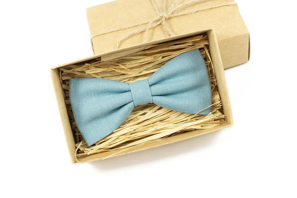 Sea Blue butterfly wedding bow ties for groomsmen proposal gift available with matching handkerchief / Birthday gift for men