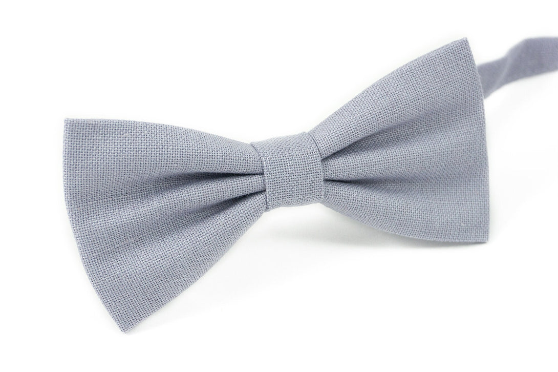 Lilac Grey color linen butterfly wedding bow tie for groomsmen proposal gift / Necktie for man