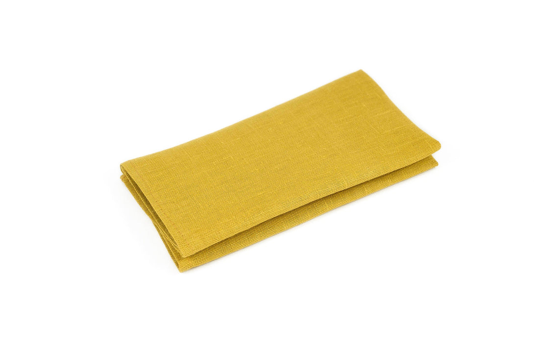 Yellow mustard linen necktie