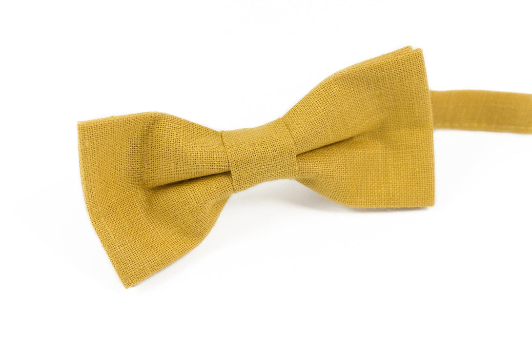 Yellow mustard bow tie for groomsmen gifts