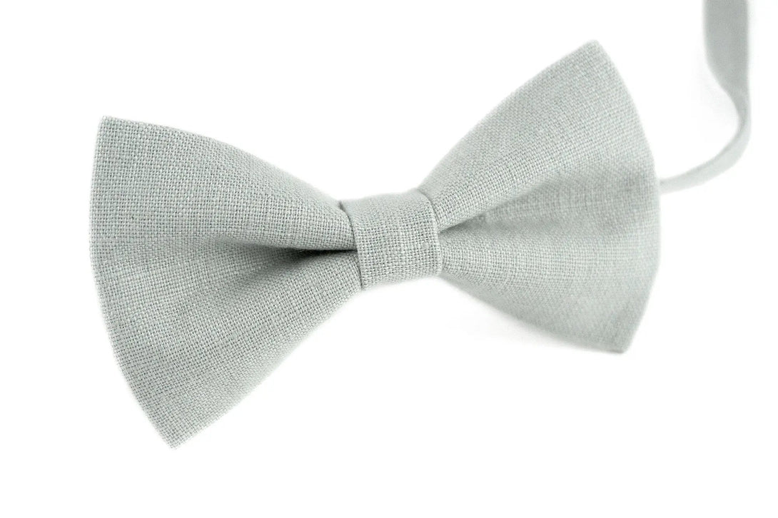 Dusty Gray pre-tied groomsman and ring bearer bow ties for weddings / Skinny slim standard neckties