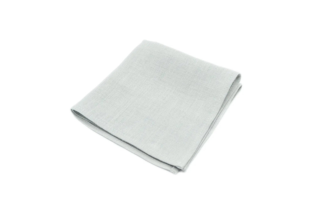 Dusty Grey color linen pocket square / handkerchief available with groomsmen necktie / Stylish wedding gift for men