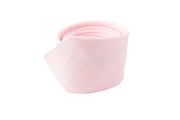 Pink color linen necktie for man