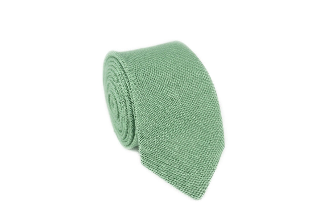 Sage green wedding necktie for groomsmen or boyfriend gift