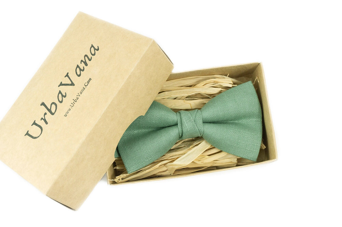 Sage green mens wedding bow tie for groomsmen and groom