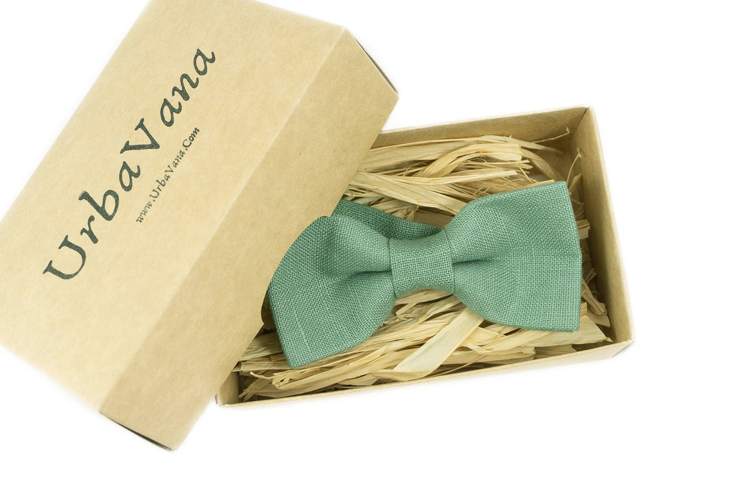 Sage green mens groomsmen bow ties for weddings