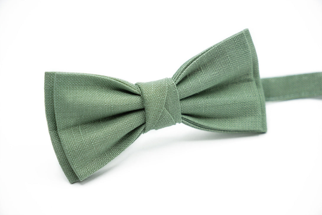 Sage Green butterfly wedding bow ties and neckties for groomsmen proposal gift available with matching pocket square