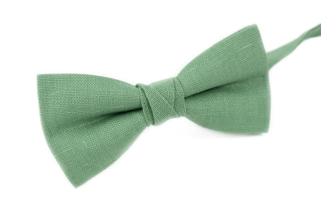 Sage green wedding bow ties for groomsmen