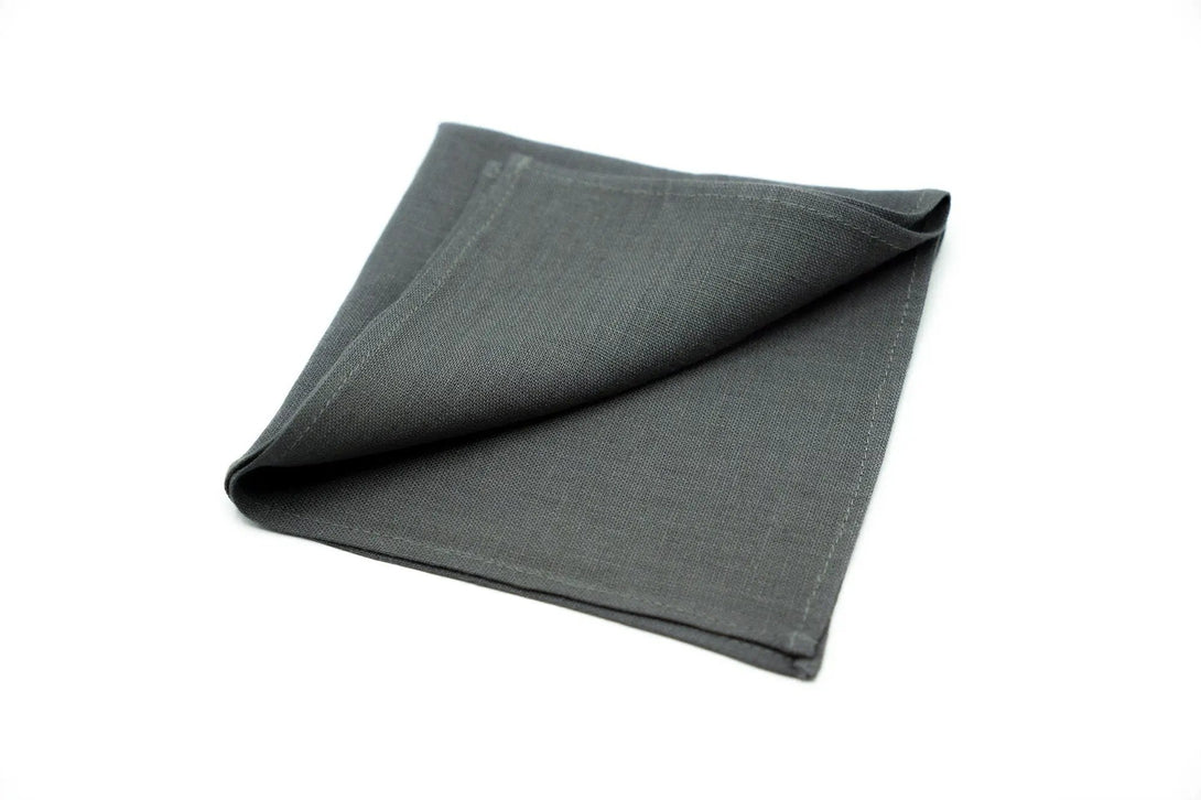 Dark Gray pre-tied ties for men and baby boys / Unique linen gift for father or husband