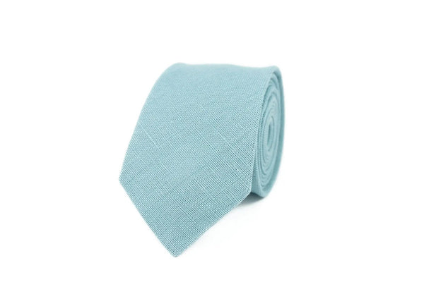 Sea blue wedding necktie for groomsmen or best men / Skinny slim standard necktie for man