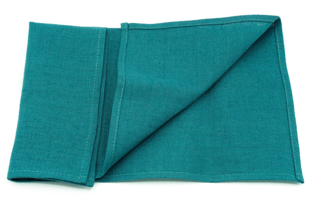 Dark cyan linen wedding bow ties for men and boys