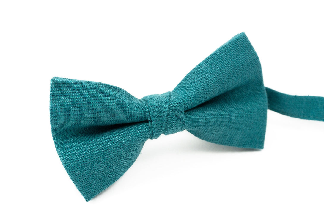 Dark cyan pre tied mens wedding bow ties for groomsmen