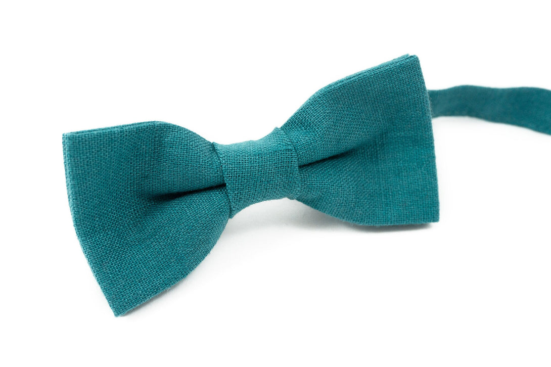 Dark cyan pre tied wedding bow ties and blue wedding neckties for groomsmen gifts