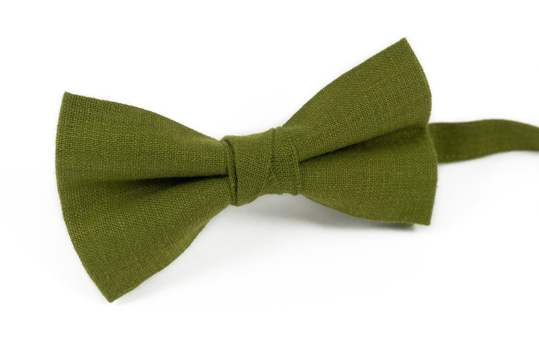 Moss green mens wedding bow ties for groomsmen