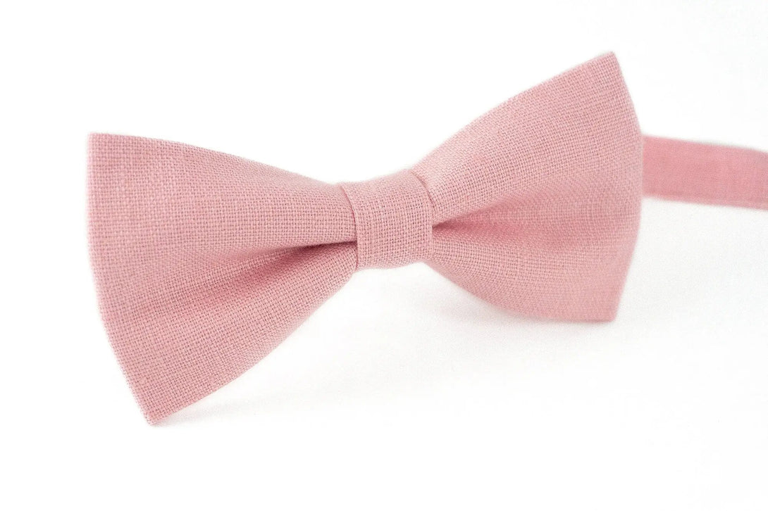 Pink color pre-tied classic groomsman and ring bearer bow ties for weddings / Anniversary gift for men