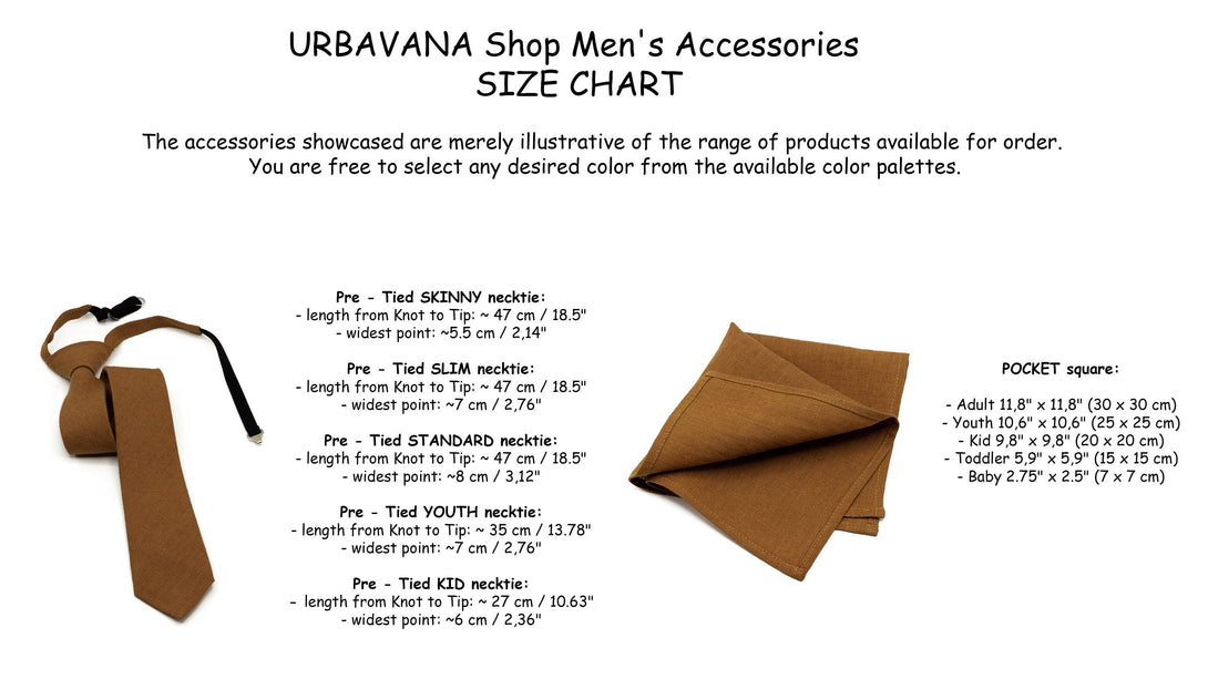 CAMEL color Pre - Tied groomsmen and groom wedding necktie available with matching pocket square / Pre - Tied Boy's Camel Brown necktie